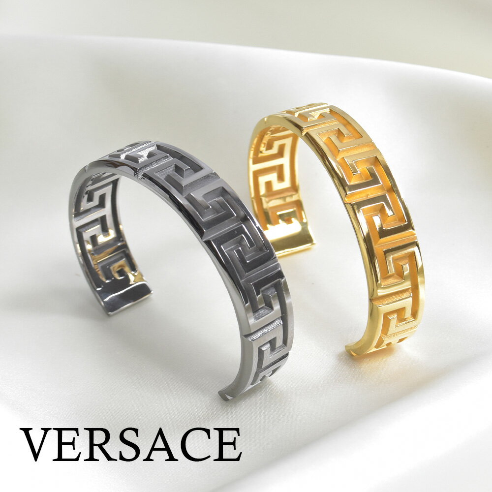ヴェルサーチ ブレスレット メンズ ブランド シルバー 金色 ゴールド 太め バングル VERSACE かっこいい おすすめ ブレス アクセサリー DG05618Sのサムネイル