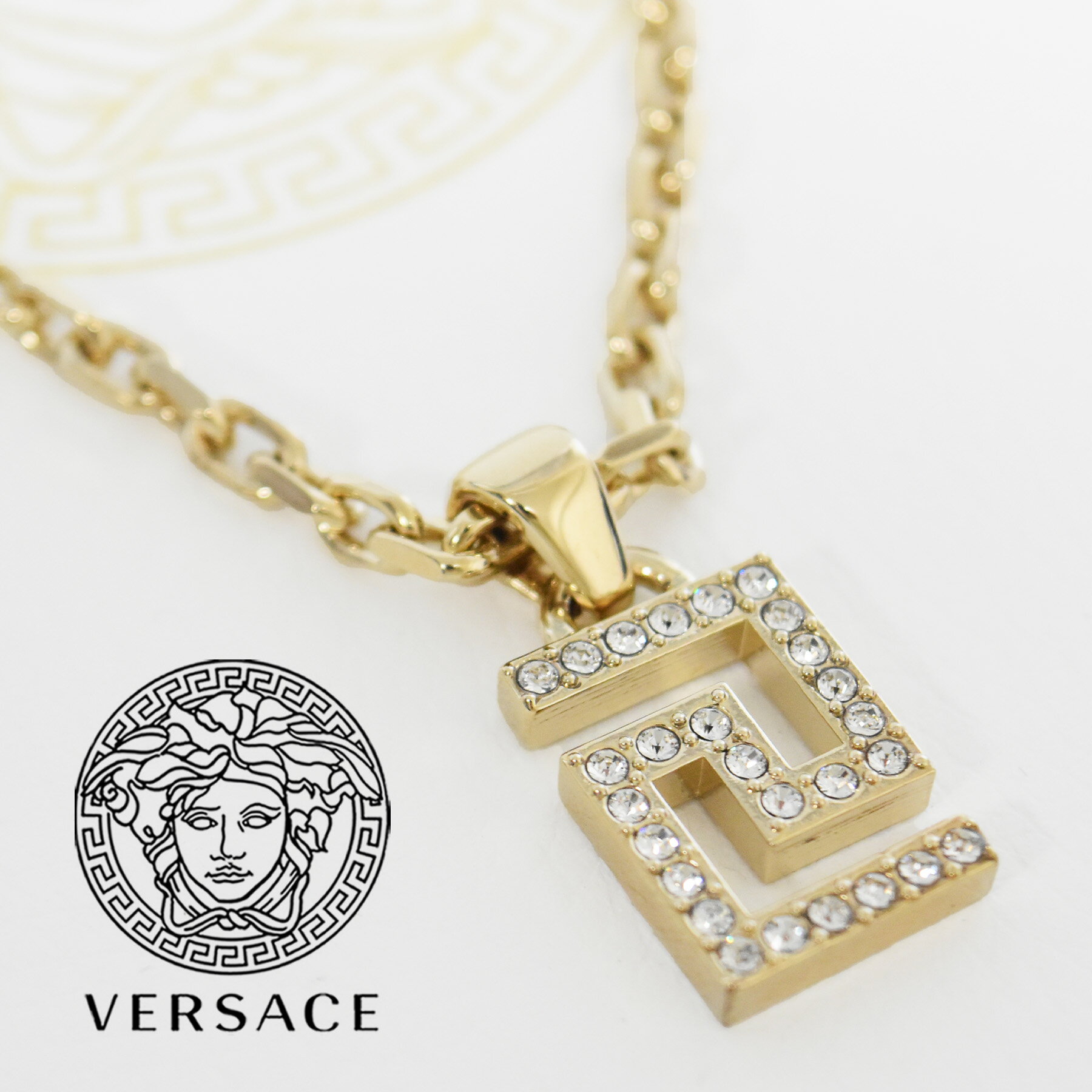 ヴェルサーチ ネックレス ゴールド ビジュー グレカ メンズ ブランド チェーン ハイブランド VERSACE ベルサーチ アクセサリー ペア 煌びやか 華やか おしゃれ金属アレルギー ユニセックス