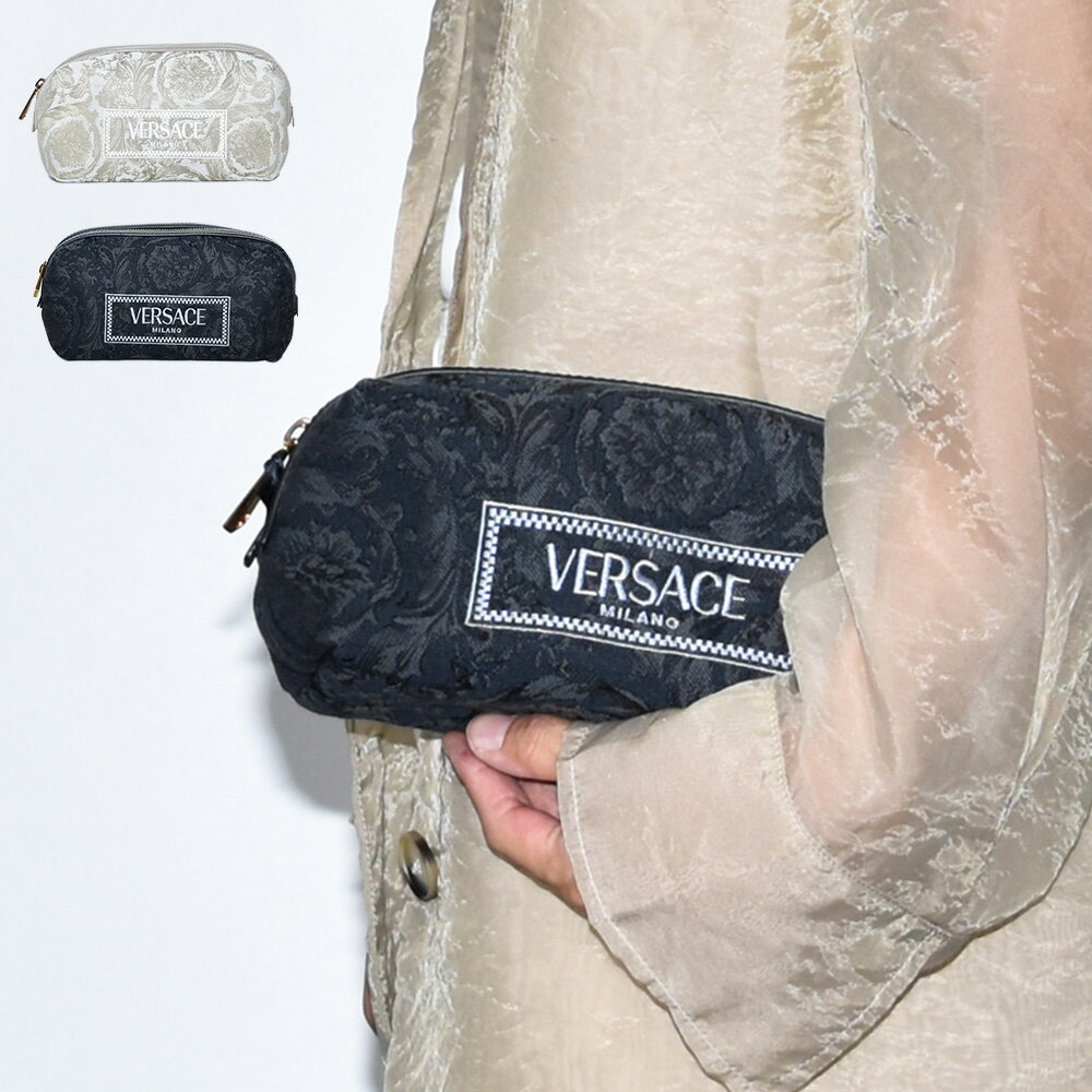 Rakuten - ヴェルサーチ バニティポーチ レディース メンズ バロッコアテナ アテナ ジャガード ポーチ ファスナー 1013925 VERSACE