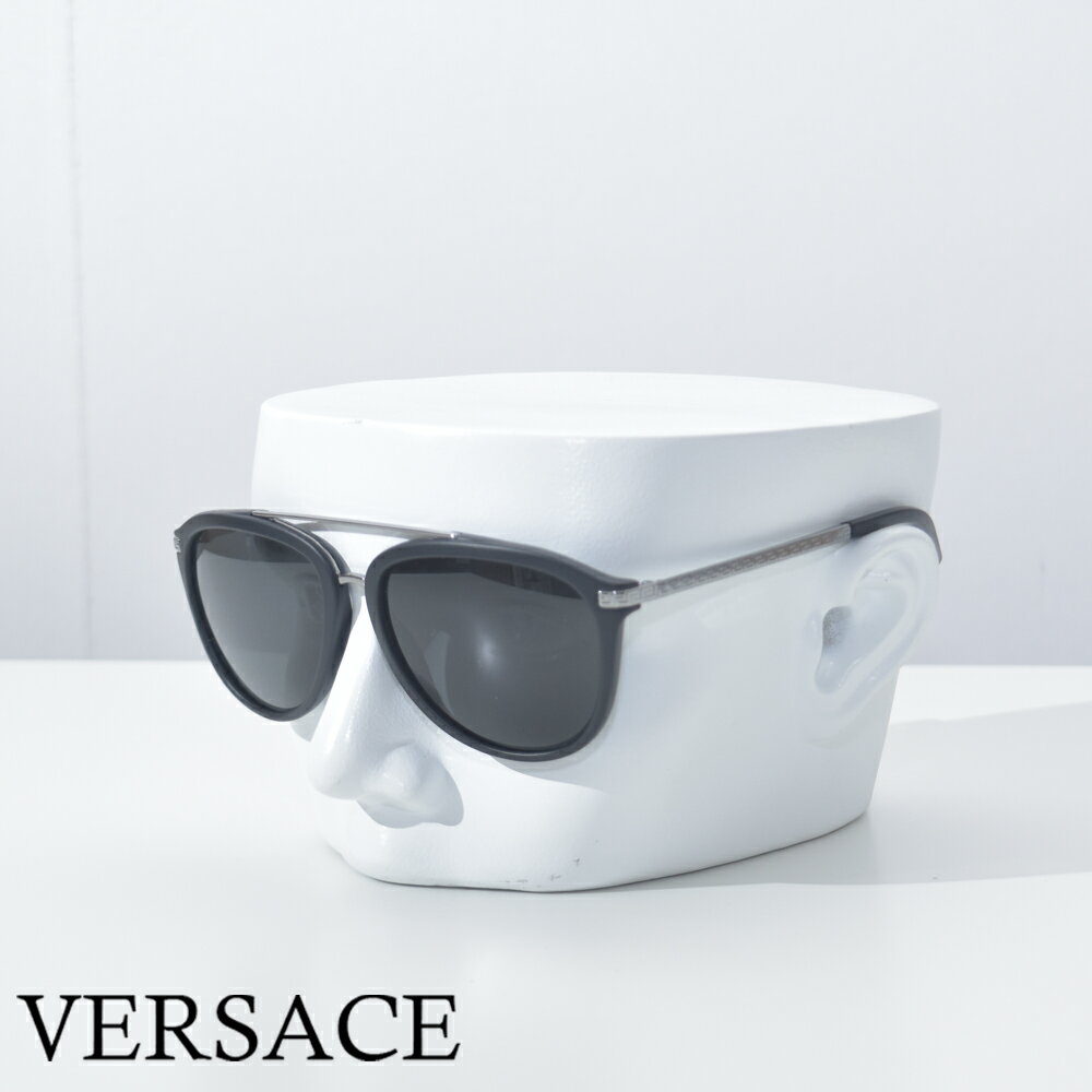 ヴェルサーチ サングラス メンズ ブラック シルバー ブランド かっこいい VE4299-514187 VERSACE