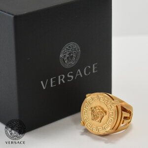 ヴェルサーチ リング 指輪 メンズ VERSACE 太め ゴールド ブランド サイズ メタル シグネット メデューサ ベルサーチ DG54712