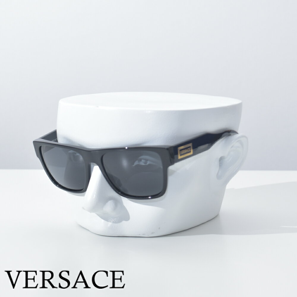 ヴェルサーチ サングラス ロゴ ゴールド ブラック メンズ ブランド VERSACE ハイブランド ベルサーチ モデル 黒 ちょい悪 VE4379-GB18756