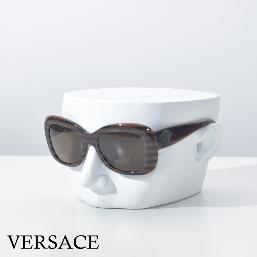 ヴェルサーチ ヴェルサーチ サングラス レディース メデューサ ボーダー ブラウン ブラック VERSACE ブランド 個性的 VE4317-O518773