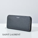 サンローラン 長財布 フルジップウォレット メンズ レディース ブラック グレインパウダーテクスチャードレザー SAINT LAURENT 534290 BTY0N 1000