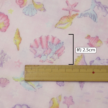 【ダブルガーゼ】Sea Breeze シェル柄《エバークール加工》【日本製 生地 貝殻 海 夏 女の子 かわいい マスク ゆめかわいい パステル ベビー用品 スタイ ハンカチ 赤ちゃん 枕カバー 手作り ハンドメイド】