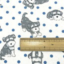 【10cm単位の販売】【オックス生地】ミニチュアシュナウザー《ドット》【犬 アニマル ドット 水色 かわいい 日本製 コットン 入園入学 ポーチ エプロン 小物作り インテリア ソーイング 手芸 ハンドメイド 手作り】