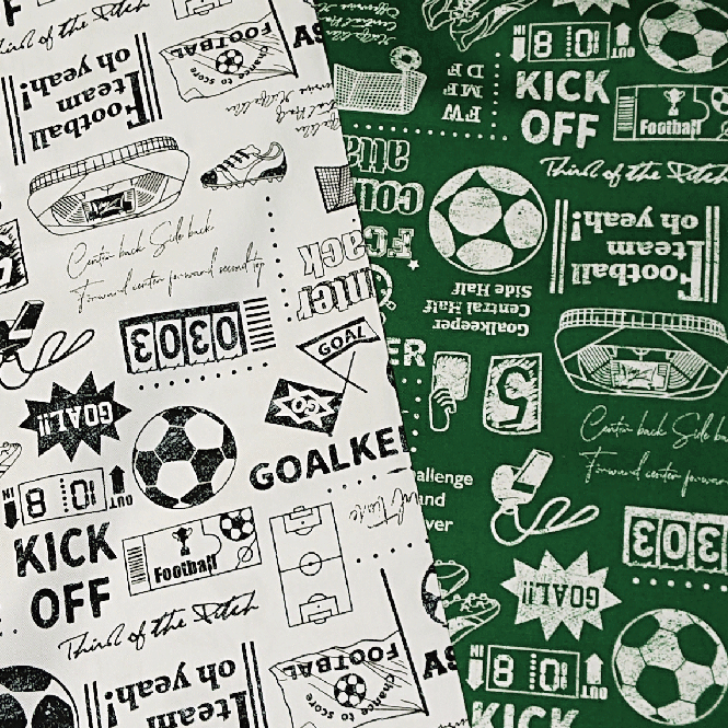 【オックス生地】サッカーゲーム【kokka コッカ スポーツ サッカー 部活 かっこいい 入園入学 男の子 日本製 コットン 入園入学 バッグ 小物 ハンドメイド 手作り】