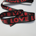※50cm単位の販売です※【ナイロンテープ】LOVE【ハンドメイド BAG ポーチ インテリア Halloween ハロウィン 仮装 衣装 コスプレ 手作り 原宿系 ハンドメイド】