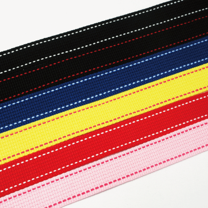 【1m単位の販売】カラーテープ 2色ステッチ《アクリルテープ/25mm巾》【日本製 ファンシー フェアリー ..