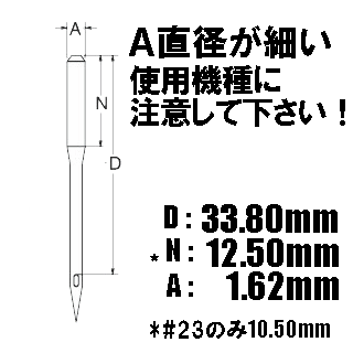 【22号】【使用機種に注意！】オルガン針 工業用ミシン針【DBxA20】#22(22番手/厚物生地用)10本入りDB×A20db*a20