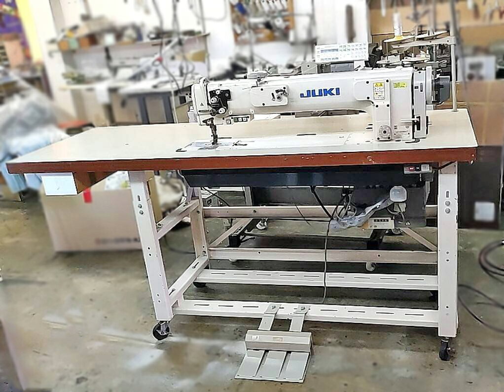 【中古】 JUKI LU-2216N-7 自動車シート、家具等 1本針本縫い総合送り 糸切付き 三菱XL-554-20サーボモーター 工業用200v電源 立仕様...