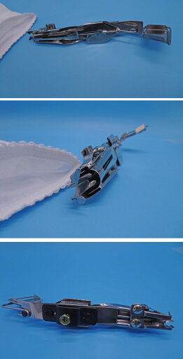 31mmx7mm 1本針環縫い・2本針扁平縫いミシン「例 ペガサスW562-02型本式ラッパタイプ仕上がり幅調節式」 31mmx7mm 1本針環縫い・2本針扁平縫いミシン「例 ペガサスW562-02型本式ラッパタイプ仕上がり幅調節式」