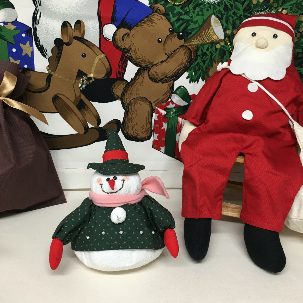 楽天町のミシン工房【メール便不可】クリスマス 雪だるま人形 ゆきだるま ドール インテリア 飾り ぬいぐるみ おもちゃ