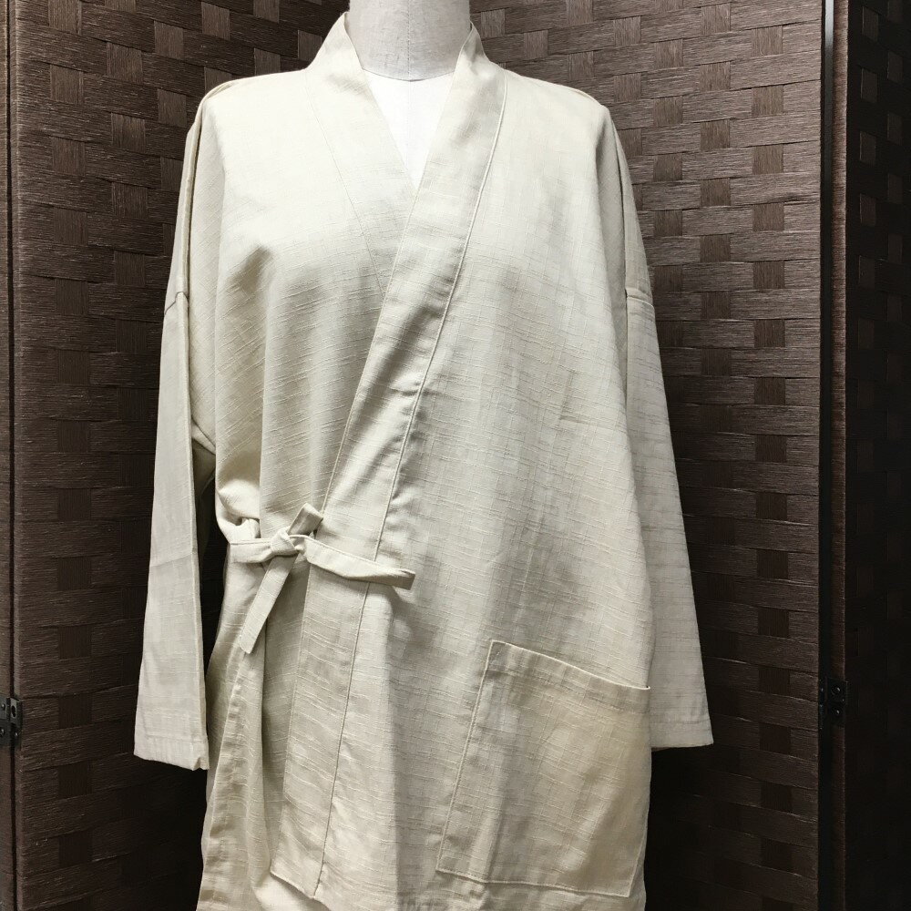 作務衣 女性用 日本製 綿100 部屋着 敬老の日 絣 生成 レディース リラックスウェア さむえ
