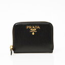 【再入荷！】プラダ PRADA アウトレット VITELLO MOVE I ヘアライン加工 レザー コインケース 小銭入れ カードケース ウォレット ブラック [レディース] 1MM268 2B6P F0002 【NS10】