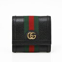 グッチ 革財布 レディース 【再入荷！】グッチ GUCCI アウトレット オフィディア ウェブ ストライプ レザー ウォレット 小銭入れ付き 折財布 ブラック [レディース] 719887 DJ2DG 1060