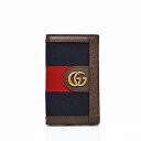 グッチ 名刺入れ（メンズ） グッチ GUCCI ウェブ WEB WG キャンバス×レザー カードケース カードホルダー パスケース 定期入れ ネイビー×レッド×ブラウン [メンズ][レディース] 722932 HE2VT 8450