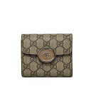 グッチ 革財布 レディース グッチ GUCCI プチGG PETITE GG GGスプリームキャンバス×レザー 三つ折り 小銭入れ付き 折財布 ウォレット ベージュ×エボニー [レディース] 760197 92TIG 9970