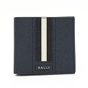 バリー 二つ折り財布 メンズ 【再入荷！】バリー BALLY レザー ウォレット 二つ折り財布 [小銭入れなし] ブルー基調 [メンズ] TRASAI.LT F217 NEW BLUE 6236531 ギフト