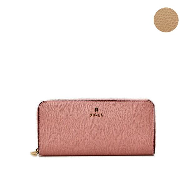 フルラ 革長財布 レディース フルラ FURLA カメリア CAMELIA XL ZIP AROUND SLIM レザー ウォレット ラウンドファスナー 長財布 ピンク系(内側：ベージュ) [レディース] WP00313 ARE000 1007_2715S【C30】