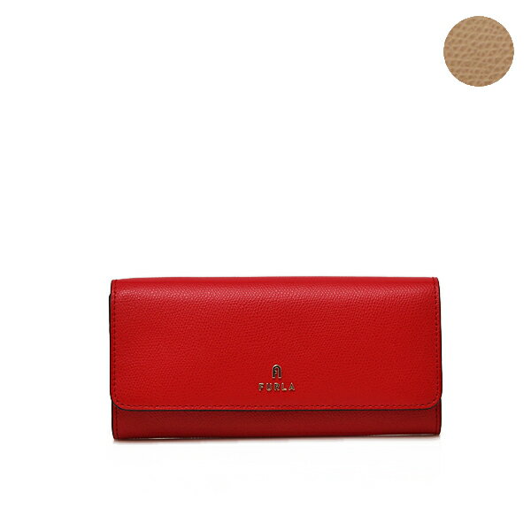 フルラ 革長財布 レディース フルラ FURLA CAMELIA CONTINENTAL WALLET SLIM ARES レザー ウォレット かぶせ 二つ折り 長財布 レッド系(内側：ベージュ) [レディース] WP00324 ARE000 1007_2716S