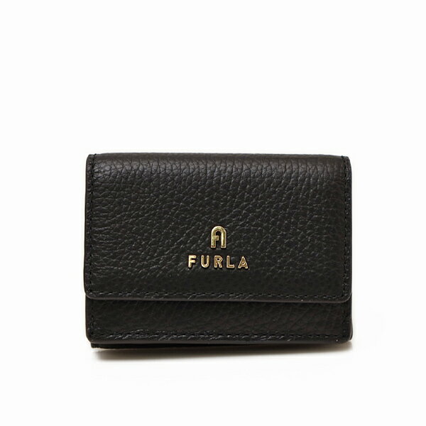 フルラ FURLA カメリア CAMELIA S レザー ウォレット Wホック 三つ折り ミニ コンパクト 折財布 ブラック [レディース] WP00318 HSF000 1007_O6000【○C18】 【NS10】