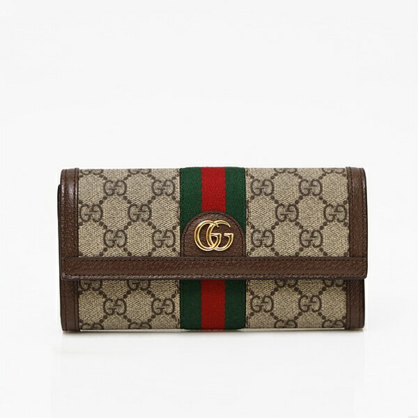 グッチ 長財布 レディース グッチ GUCCI オフィディア GGスプリームキャンバス×レザー コンチネンタルウォレット 二つ折り かぶせ 長財布 ベージュ×エボニー [レディース] 523153 96IWG 8745 【NS10】