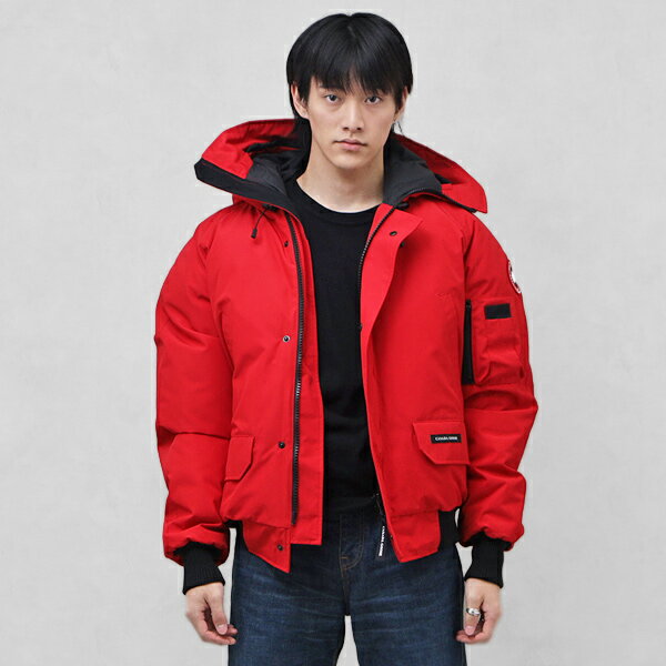 【サイズM】カナダグース CANADA GOOSE CHILLIWACK BOMBER チリワックボンバー フード付 ダウンジャケット アウター ブルゾン レッド [メンズ] 2050M 28 RED