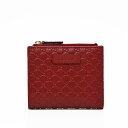 グッチ GUCCI アウトレット マイクログッチシマ レザー ウォレット 小銭入れ付き 二つ折り財布 折財布 レッド系 [レディース] 510318 BMJ1G 6420 【NS10】