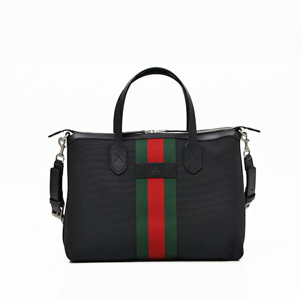 グッチ 帆布・キャンバス トートバッグ メンズ グッチ GUCCI アウトレット ウェブストライプ テクノキャンバス×レザー 2WAY トートバッグ A4収納 ビジネスバッグ ブラック基調 [レディース][メンズ] 630923 KWT7N 1060