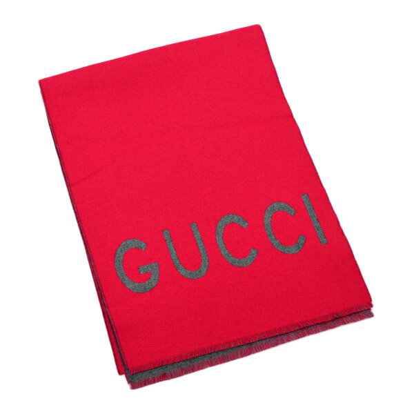 グッチ GUCCI ウール ジャガード マフラー ウルフ 狼 レッド [メンズ][レディース] 495479 4G200 6462【K4】