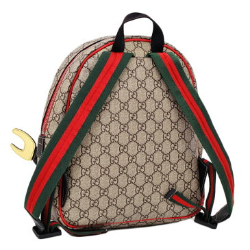 【お値段見直しました！】グッチ GUCCI アウトレット キッズ GGスプリームキャンバス レザー バックパック リュックサック バッグ ベージュ×レッド 550770 93EBN 9775【通常価格121,000円→SALE価格92,800円】【A29】