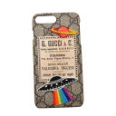 グッチ スマホケース レディース グッチ GUCCI クーリエ Courrier GGスプリームキャンバス iPhone7 plus用 スマホ ケース カバー ベージュ×エボニー 473914 K9GRT 8919【K8】