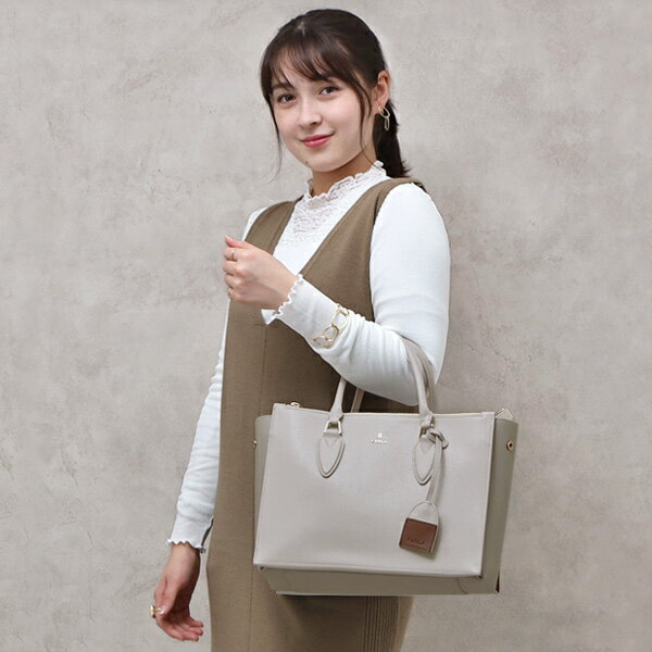 フルラ FURLA MAGNOLIA M TOTE レザー 2WAY トートバッグ ショルダー ライトグレー系 [レディース] WB00662 BX1218 1007_1615S【C28】