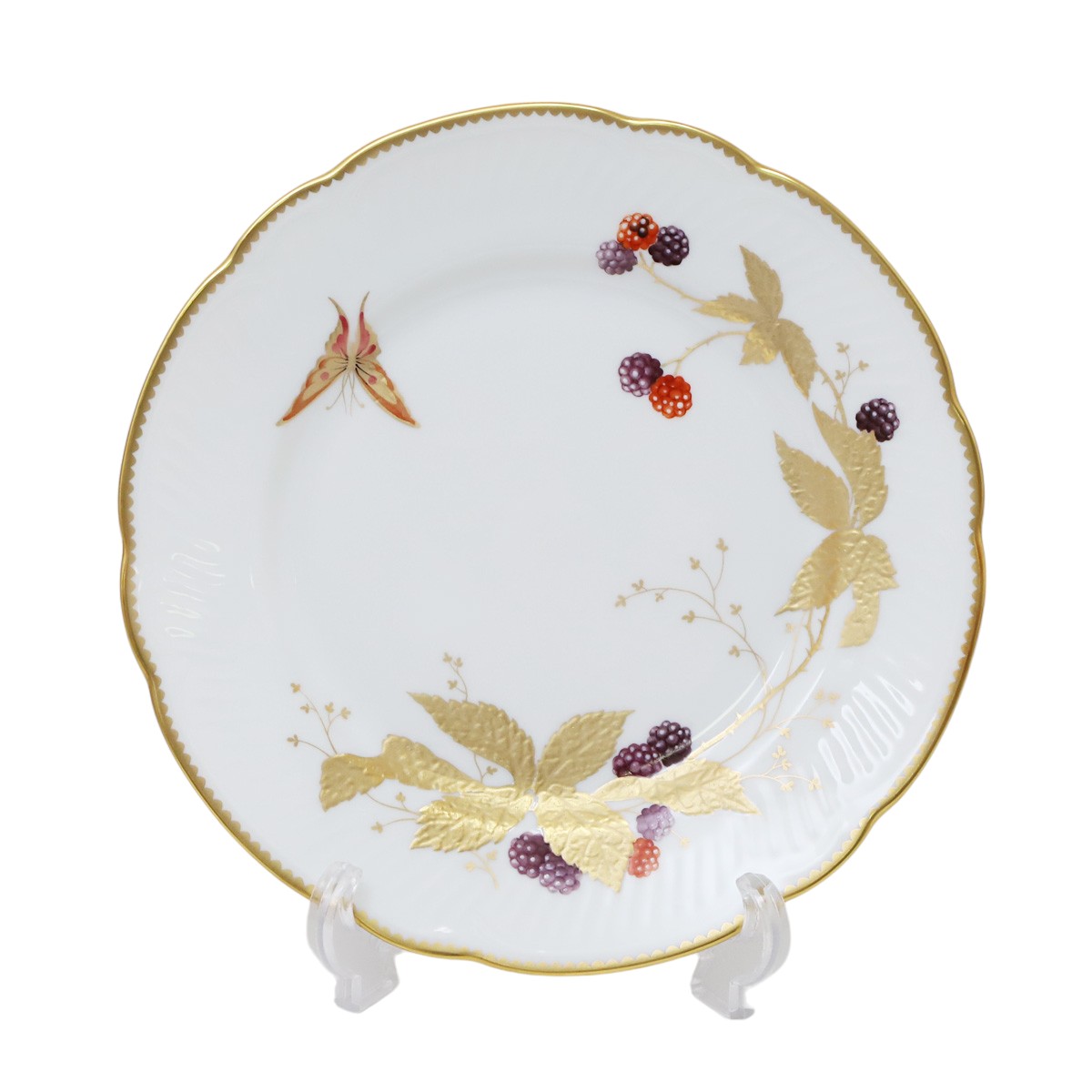 【訳有】リチャードジノリ Richard Ginori 033 0075 01044 サヴォイア家の果実3 ラズベリー プレート 絵皿 陶器 21.5cm