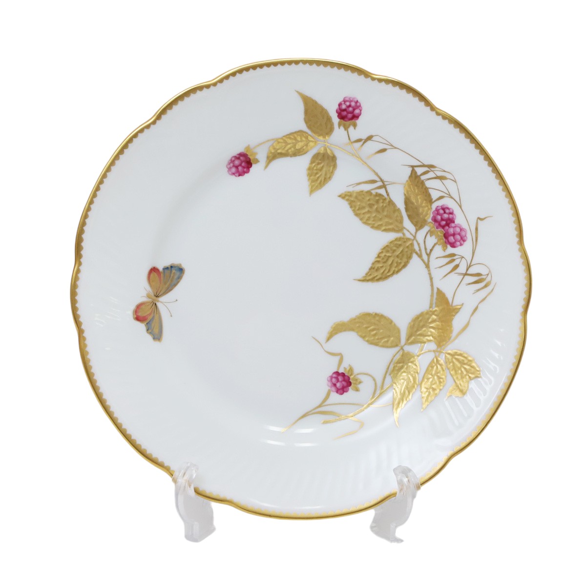 【訳有】リチャードジノリ Richard Ginori 033 0075 01044 サヴォイア家の果実5 木いちご プレート 絵皿 陶器 21.5cm