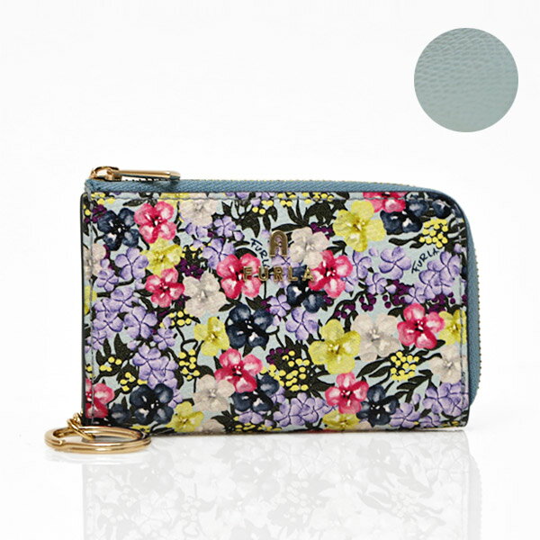 フルラ FURLA CAMELIA レザー キーケース コインケース 花柄 小銭入れ ブルー系 レディース WR00435 BX1804 1007_1854S【○D23】