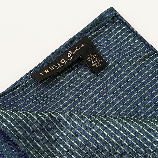 コルネリアーニ TREND CORNELIANI ポケットチーフ ブル−×グリーン ドット柄〔CP285〕【定形外郵便物送料無料】