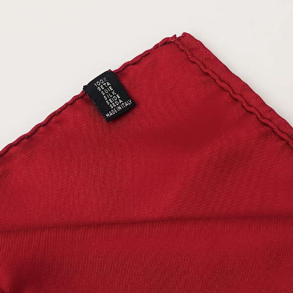 コルネリアーニ CORNELIANI ポケットチーフ レッド 無地〔CP293〕【定形外郵便物送料無料】