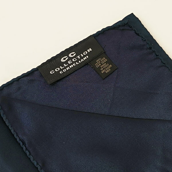 コルネリアーニ CC CORNELIANI ポケットチーフ ネイビー〔CP308〕【定形外郵便物送料無料】