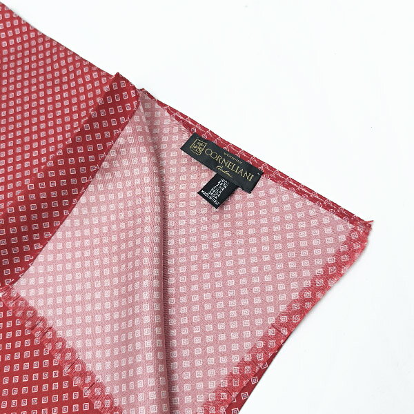 コルネリアーニ CORNELIANI ストール レッド基調 菱形柄〔CP457〕【定形外郵便物送料無料】 【SK20】