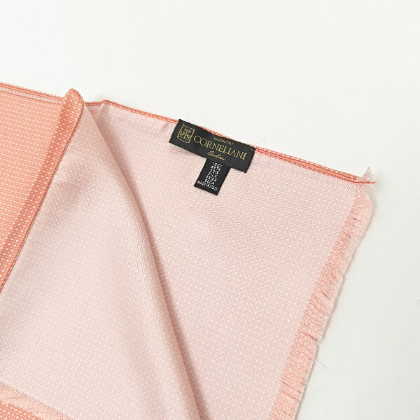 コルネリアーニ CORNELIANI ストール ライトピンク基調 ドット柄〔CP475〕【定形外郵便物送料無料】