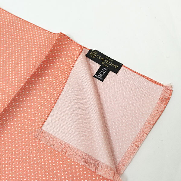 コルネリアーニ CORNELIANI ストール ピンク基調 ドット柄〔CP487〕【定形外郵便物送料無料】