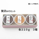 《No.204　噌セット 贅沢みそセット210g×3》3種類味噌セット(金亀子みそ 大吟 蔵魂) 高級国産みそ お中元 お歳暮 ご贈答ギフト　母の日プレゼント　暑中見舞い残暑見舞い