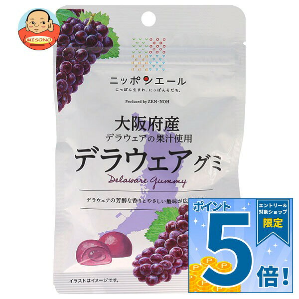 [ポイント5倍！9/11(金)1時59分まで全品対象エントリー&購入]JA全農 ニッポンエール 大阪府産デラウェア グミ 40g×10袋入×(2ケース)｜ 送料無料 お菓子 グミ 国産 日本産 全農