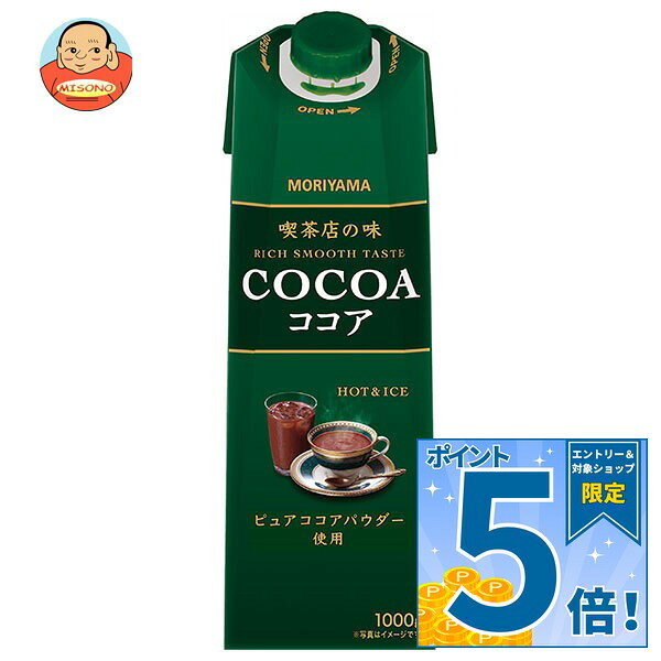 [ポイント5倍！9/11(金)1時59分まで全品対象エントリー&購入]守山乳業 喫茶店の味 ココア 1000g紙パック×6本入×(2ケース)｜ 送料無料 アイスココア 1l 1L 紙パック