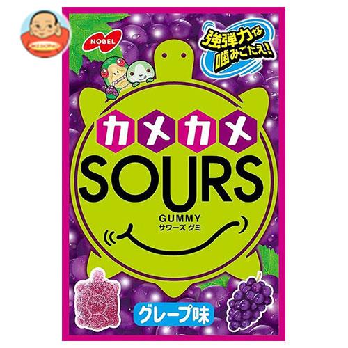 ノーベル製菓 カメカメサワーズ(SOURS) グレープ味 45g×6個入｜送料無料 グミ 弾力ハードグミ おやつ ブドウ ぶどう