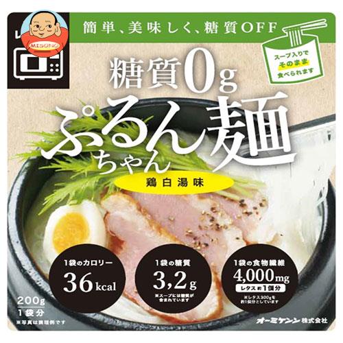 オーミケンシ 糖質0g ぷるんちゃん麺 鶏白湯味 200g×12袋入｜ 送料無料 一般食品 レトルト 即席 ダイエ..