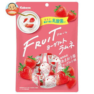 カバヤ FRUIT ヨーグルトラムネ あまおう苺 58g×6袋入｜送料無料 お菓子 ラムネ 個包装タイプ 苺 いちご ヨーグルト