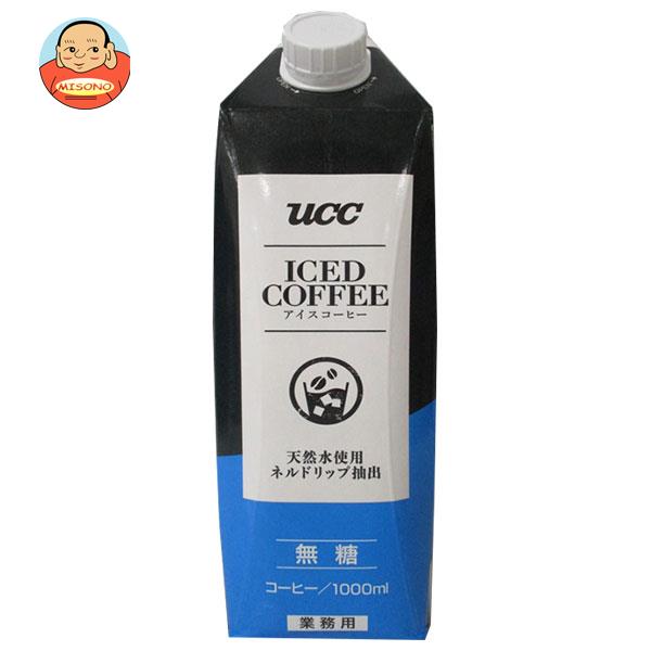 UCC アイスコーヒー 業務用 無糖 1000ml紙パック×12本入｜ 送料無料 ucc 1l 1L コーヒー 珈琲 業務用 アイスコーヒーのサムネイル